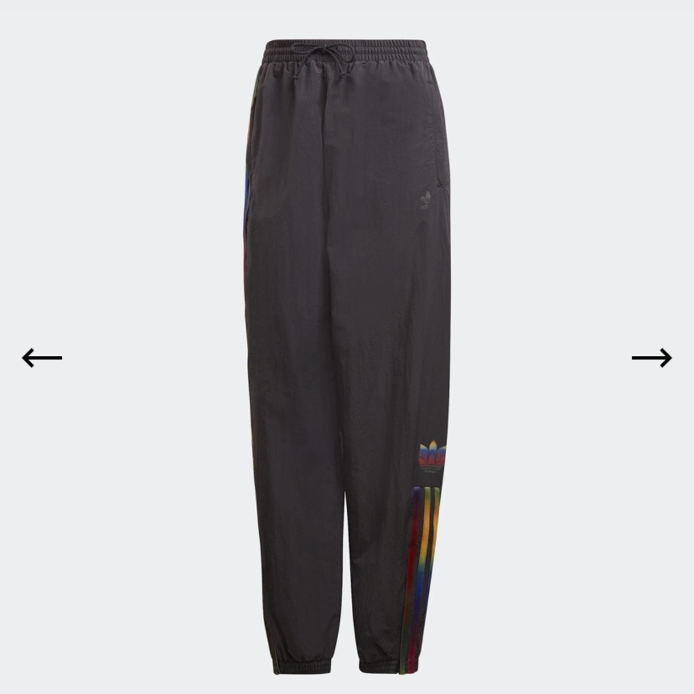 NWT Adidas black pants with stripes, size S